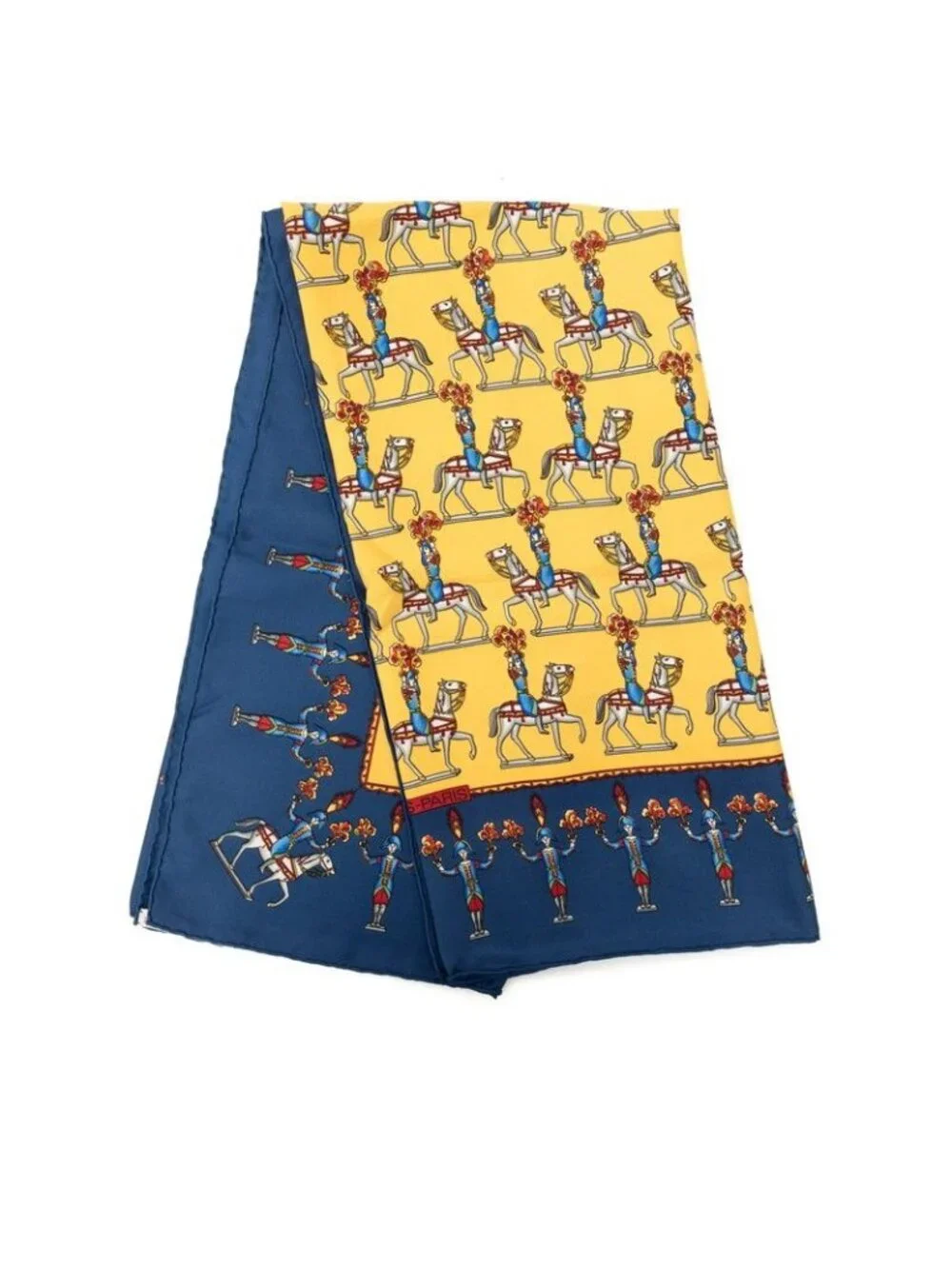 Hermes Carre 90 les Artificiers Fireworks Artist Scarf Blue Yellow Multicolor - Picture 2 of 9